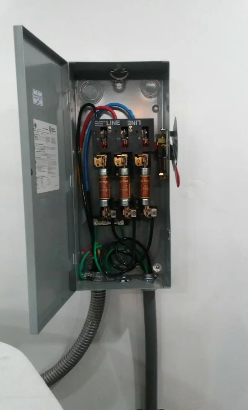 Three-phase disconnect switch installed for Smoke Detector Installation in Fallsburg